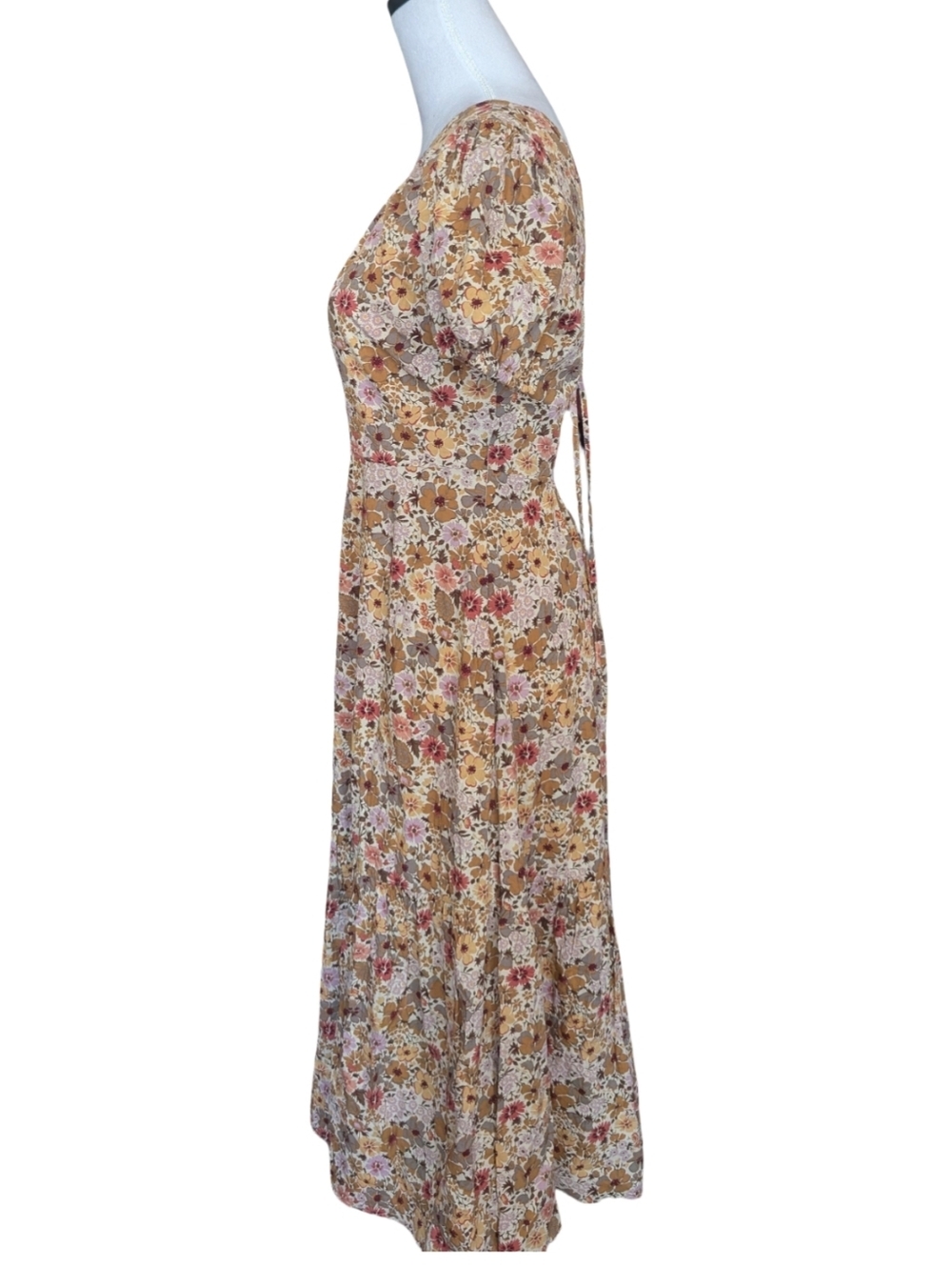 Madewell Libby Puff-Sleeve Open-Back Midi Dress Size 2 - Picture 5 of 12